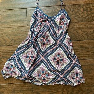 Floral Patterned Spaghetti Strap Dress